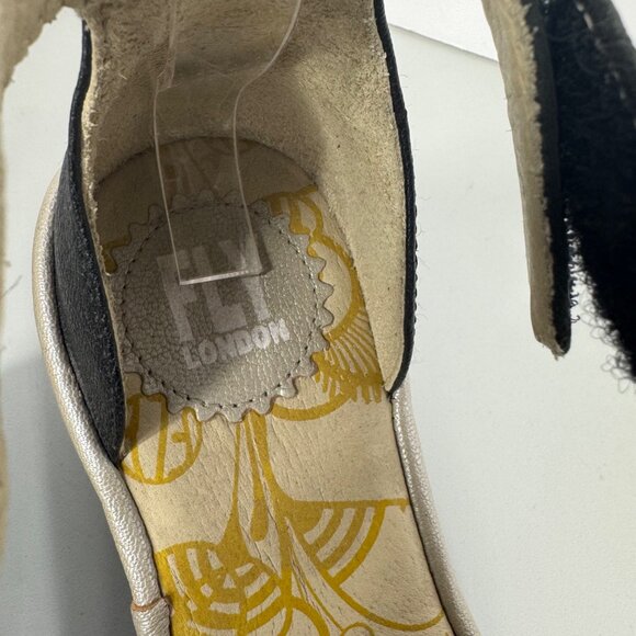 Fly London Wedge Sandals Size 36/6 Open Toe Color Block Ankle Strap - Picture 3 of 15